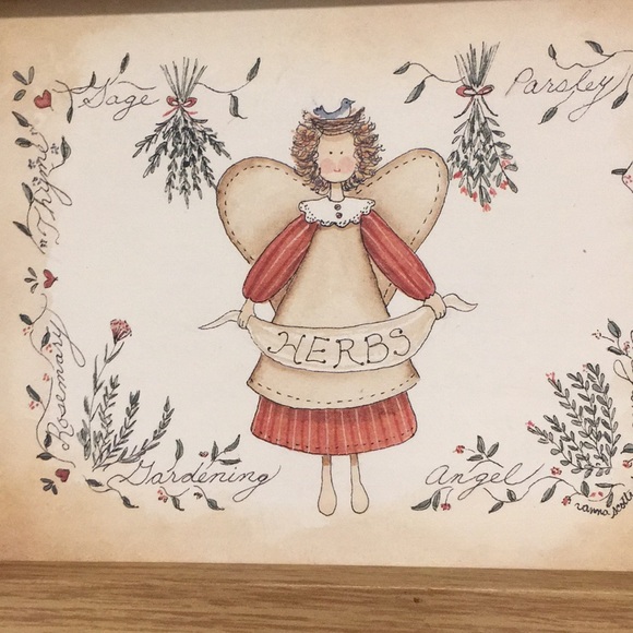 Wall art. Gardening Angel in frame 8 x 10” - Picture 2 of 3